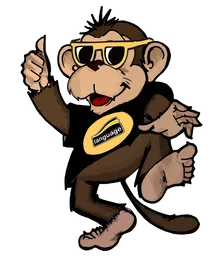 Heitor, o macaquinho mascote da Language, fazendo joinha